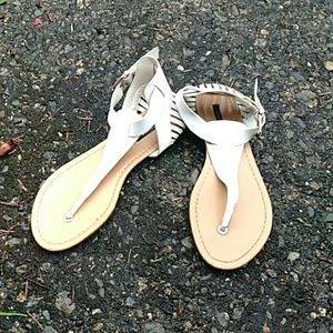 Forever 21 White Leather Cutout Boho Sandals 7